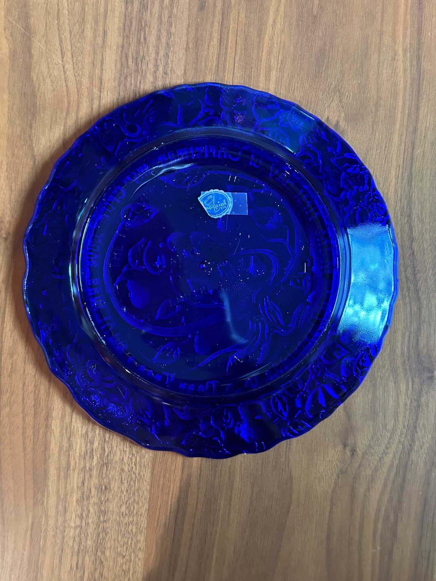 Imperial Carnival Glass 12 Days of Christmas Plate - 1st Day of Christmas