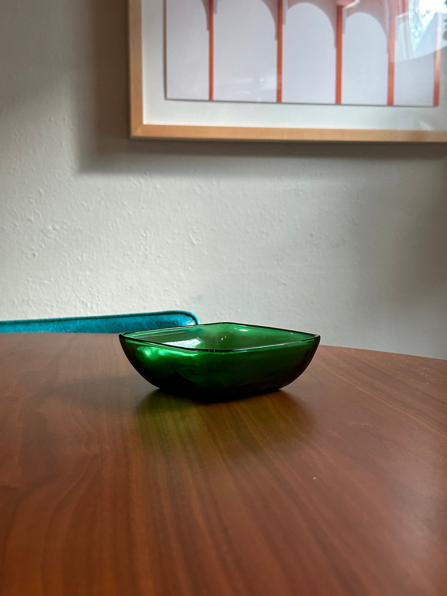 Anchor Hocking Square Green Bowl