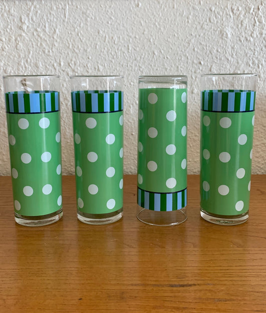 Gail Pitman Green and Blue Tom Collins Glass