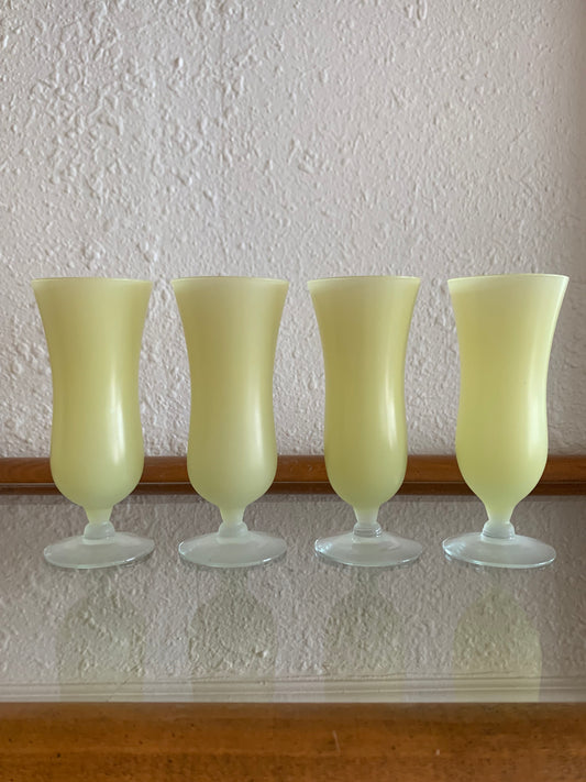 Frosted Yellow Hurricane Glass