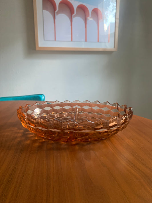 Pink Two Section Oblong Bowl