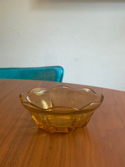 Anchor Hocking Swedish Modern Small Amber Bowl