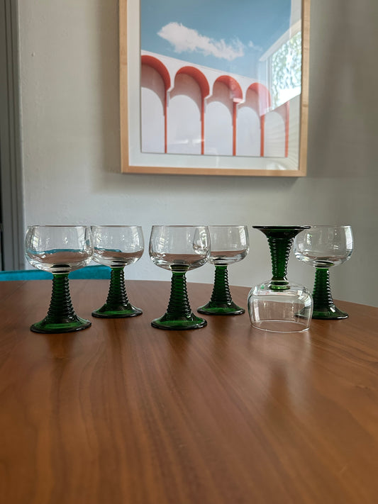 Arcoroc Roemer Green Stem Cordial Glass