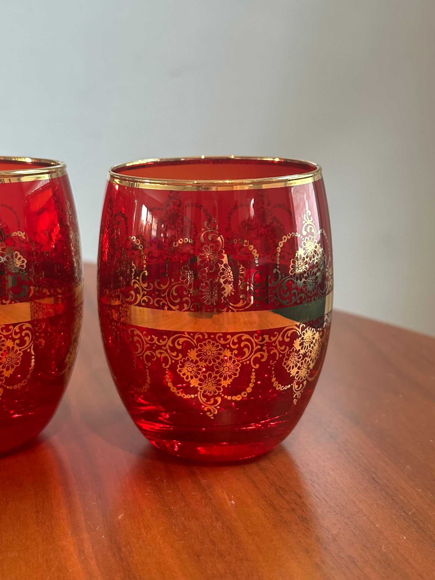 Ferro & Lazzarini Murano Red Decanter and Glasses
