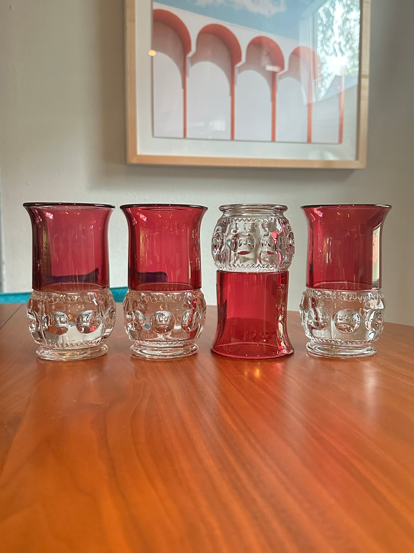 Tiffin Franciscan Kings Crown Ruby Top Water Glass
