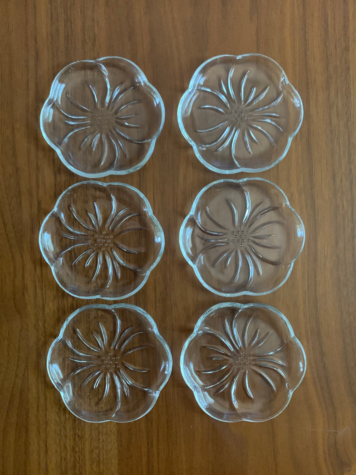 Clear Glass Hibiscus Coasters