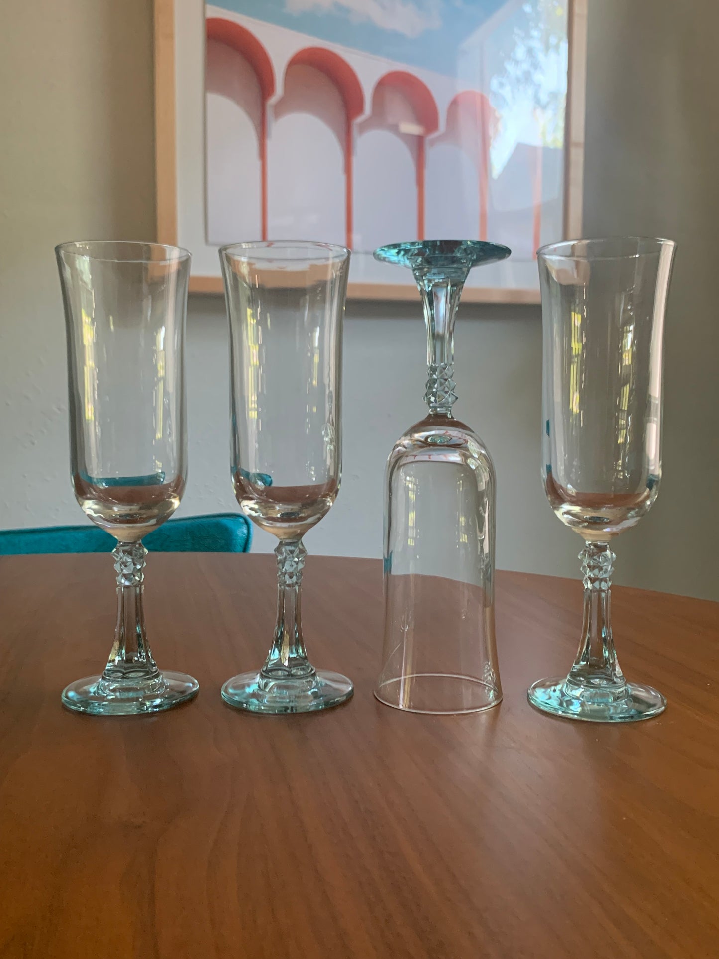 Cristal D'Arques-Durand Pale Blue Stem Champagne Flute