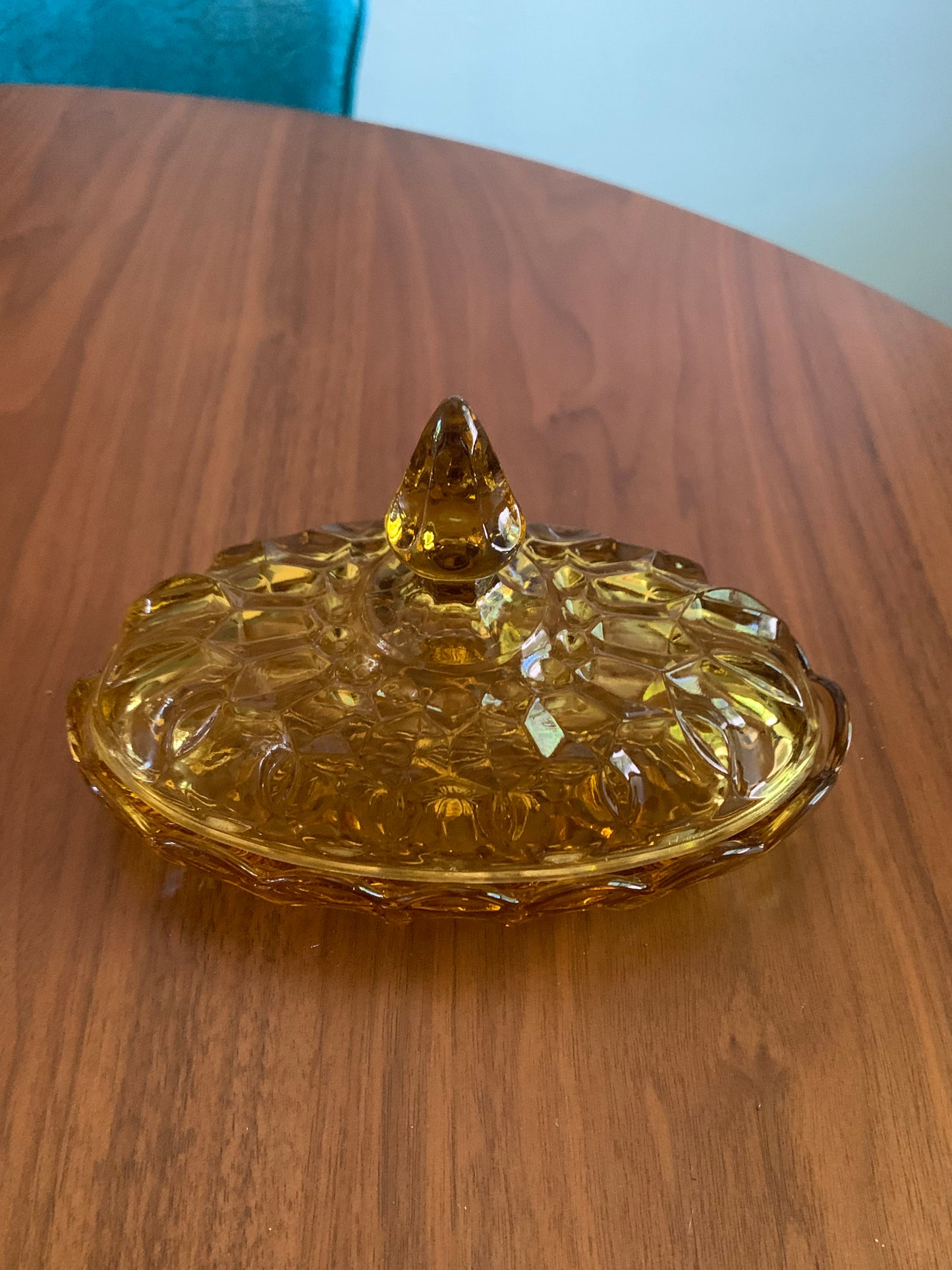 Anchor Hocking Fairfield Amber Covered Dish