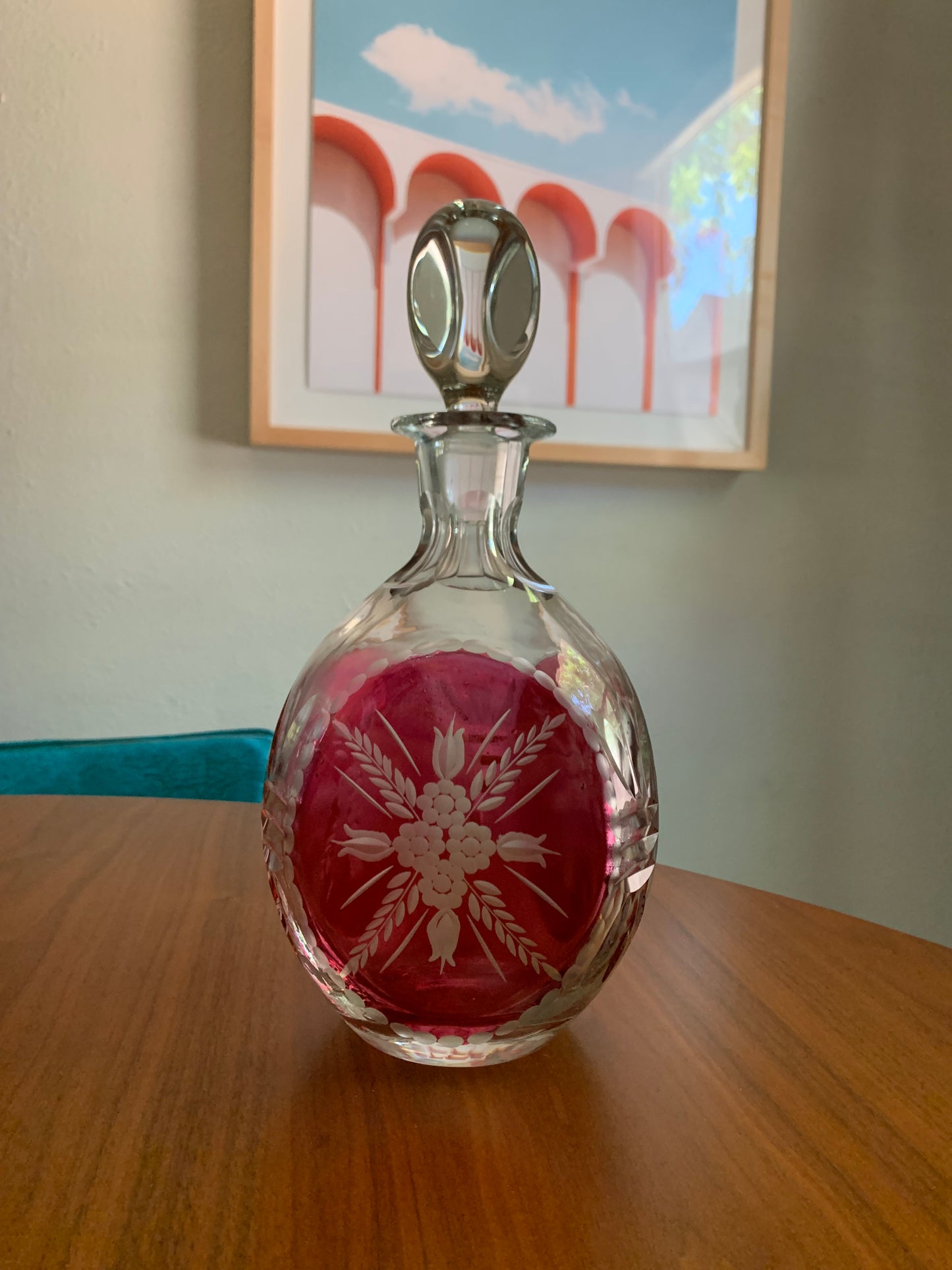 Ruby Leaded Crystal Decanter