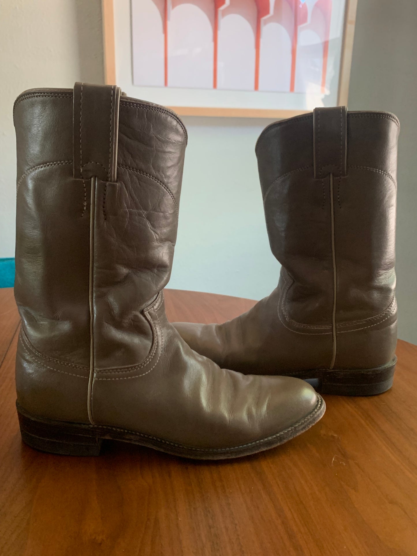 Justin Taupe Boot, Size 5.5 Womens