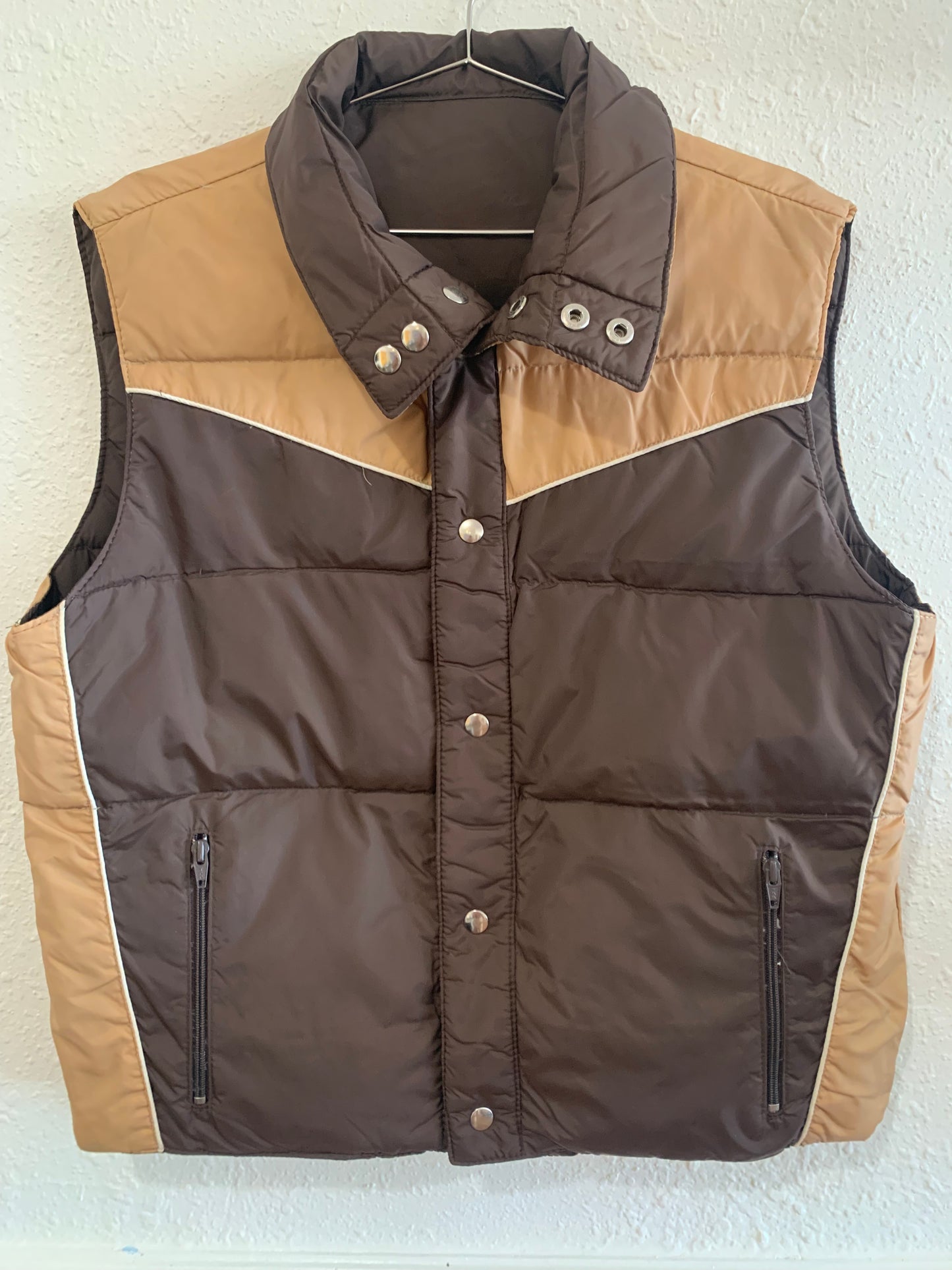 Brown and Khaki Reversible Vest
