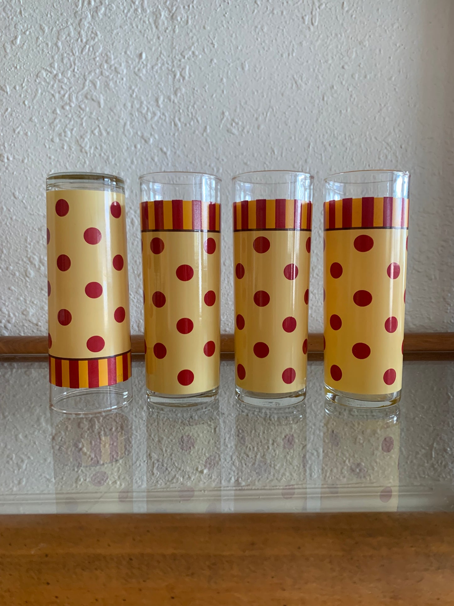 Gail Pitman Red and Yellow Tom Collins Glass