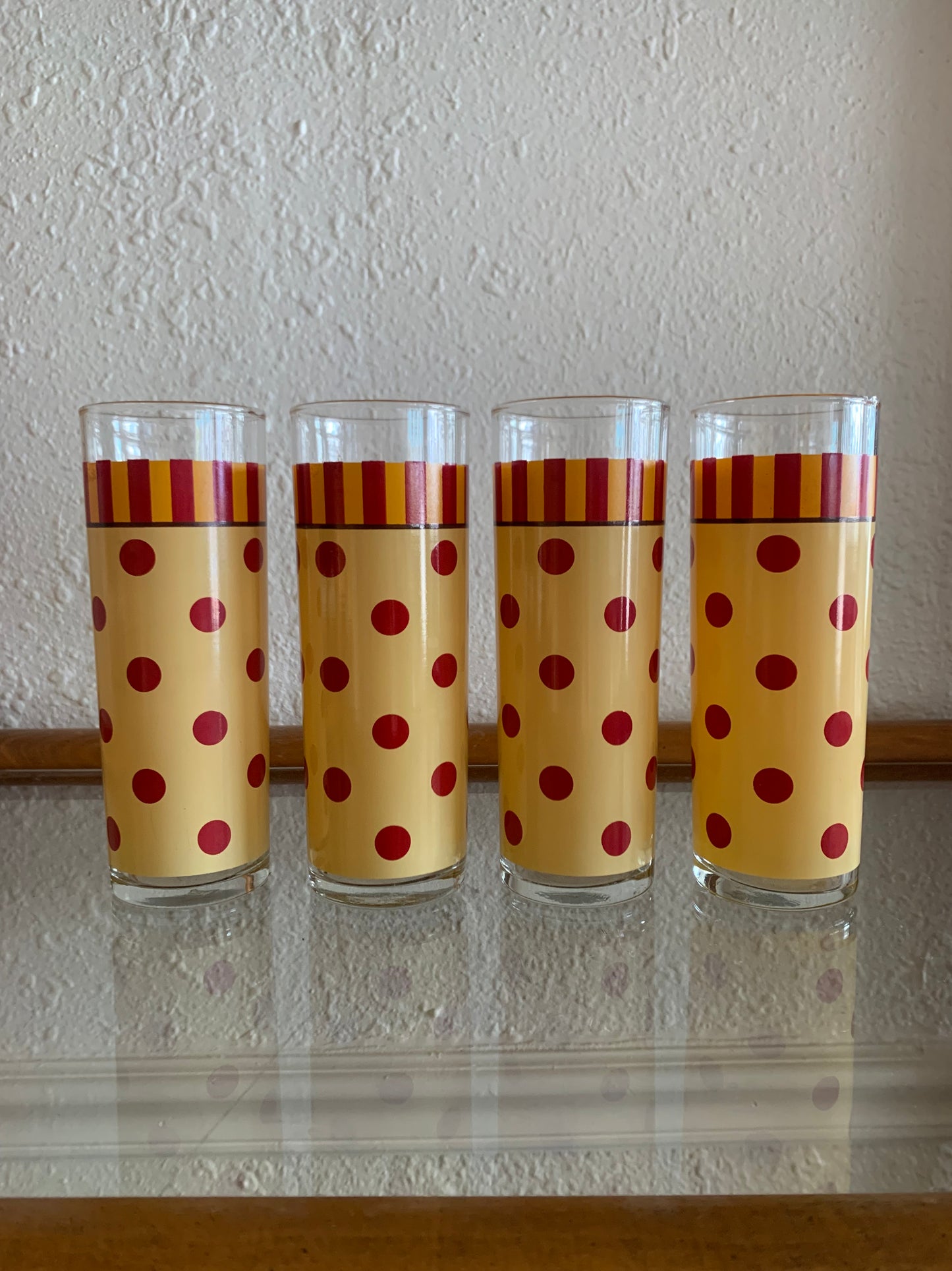 Gail Pitman Red and Yellow Tom Collins Glass