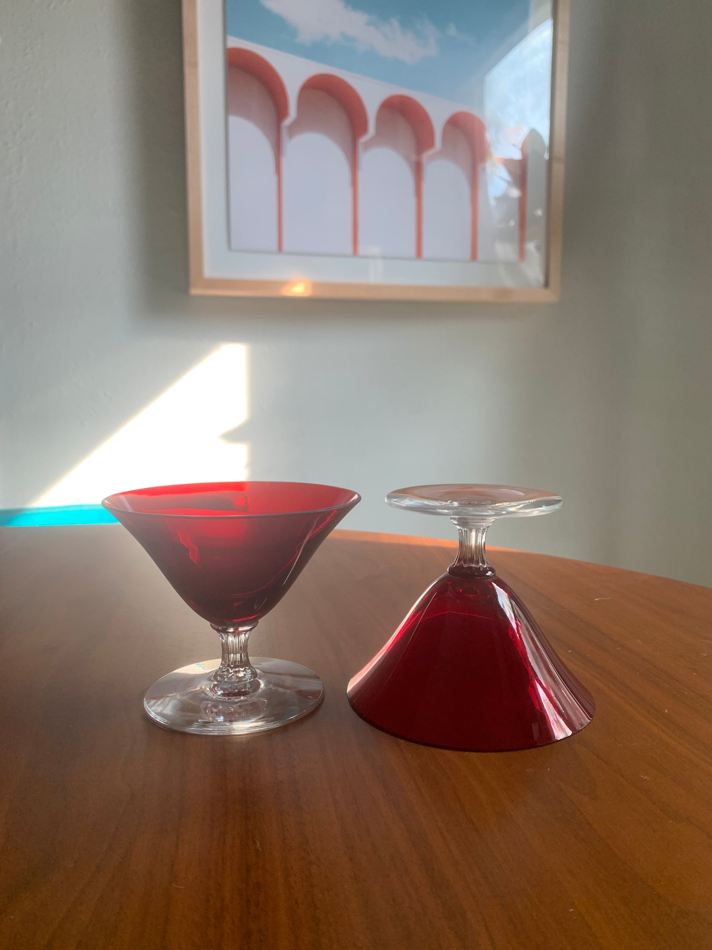 Morgantown Red Empress Martini Glass