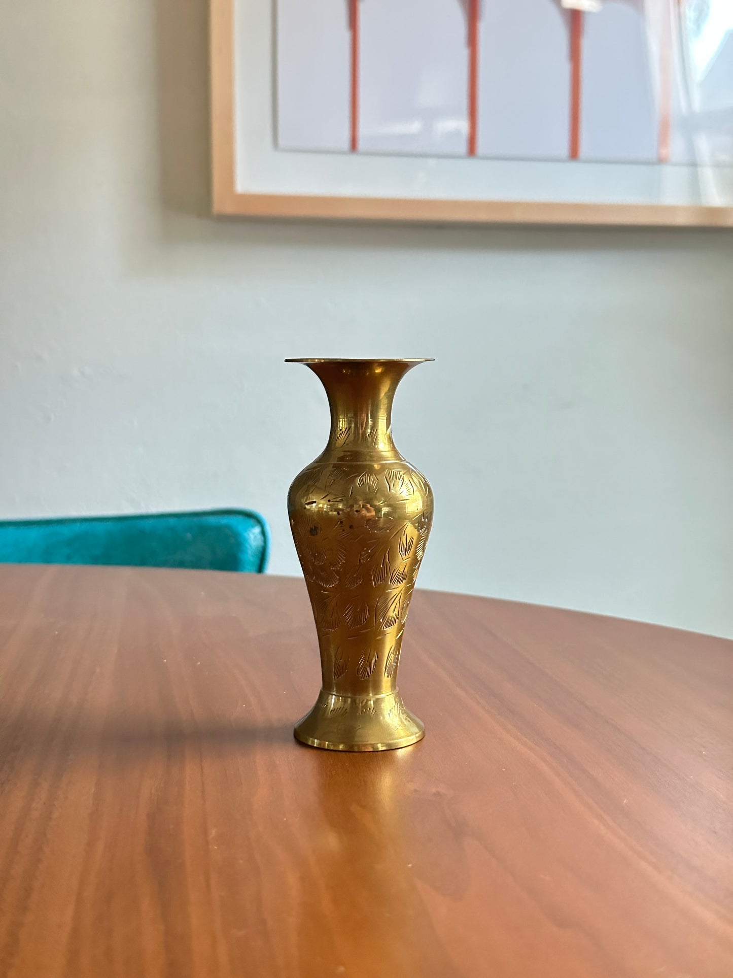 Small Etched Brass Vase