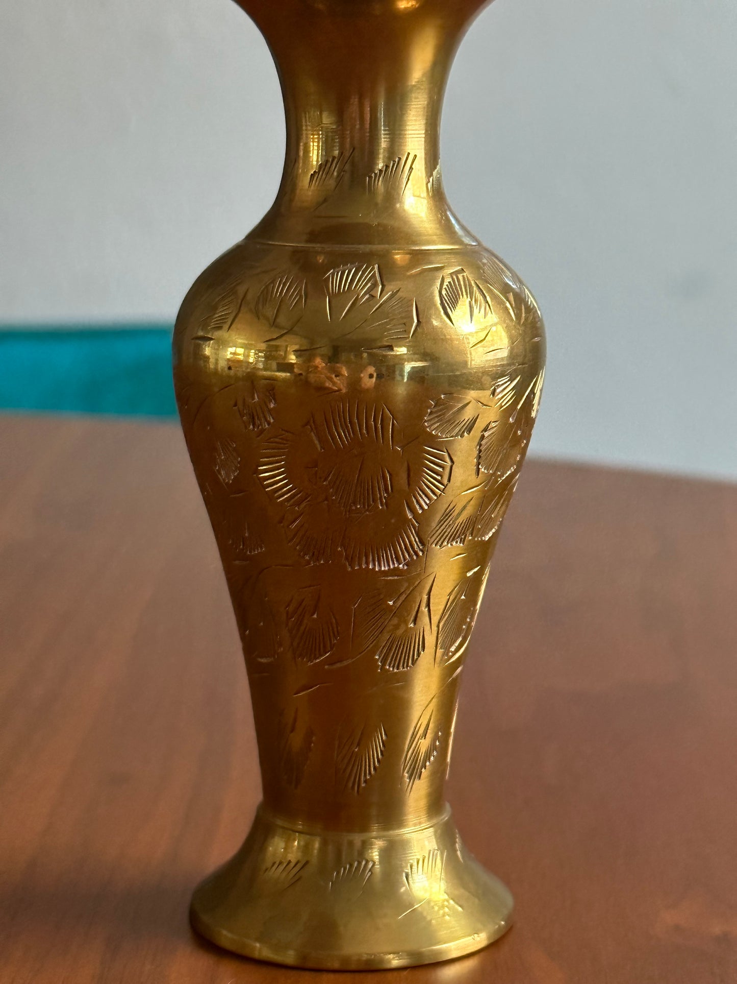 Small Etched Brass Vase