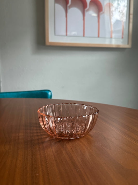 Pale Pink Depression Glass Bowl