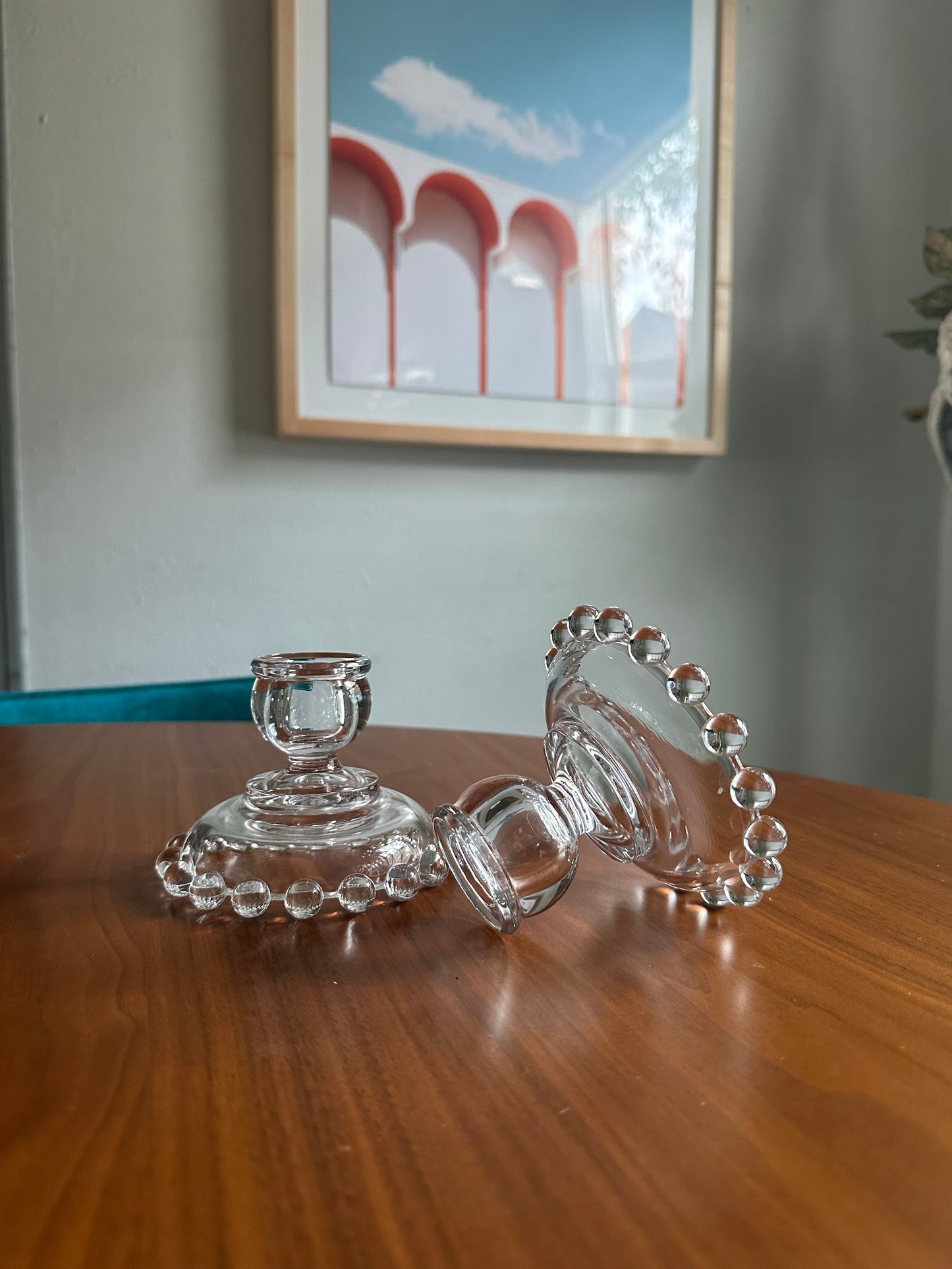 Imperial Glass Candlewick Clear Candlesticks