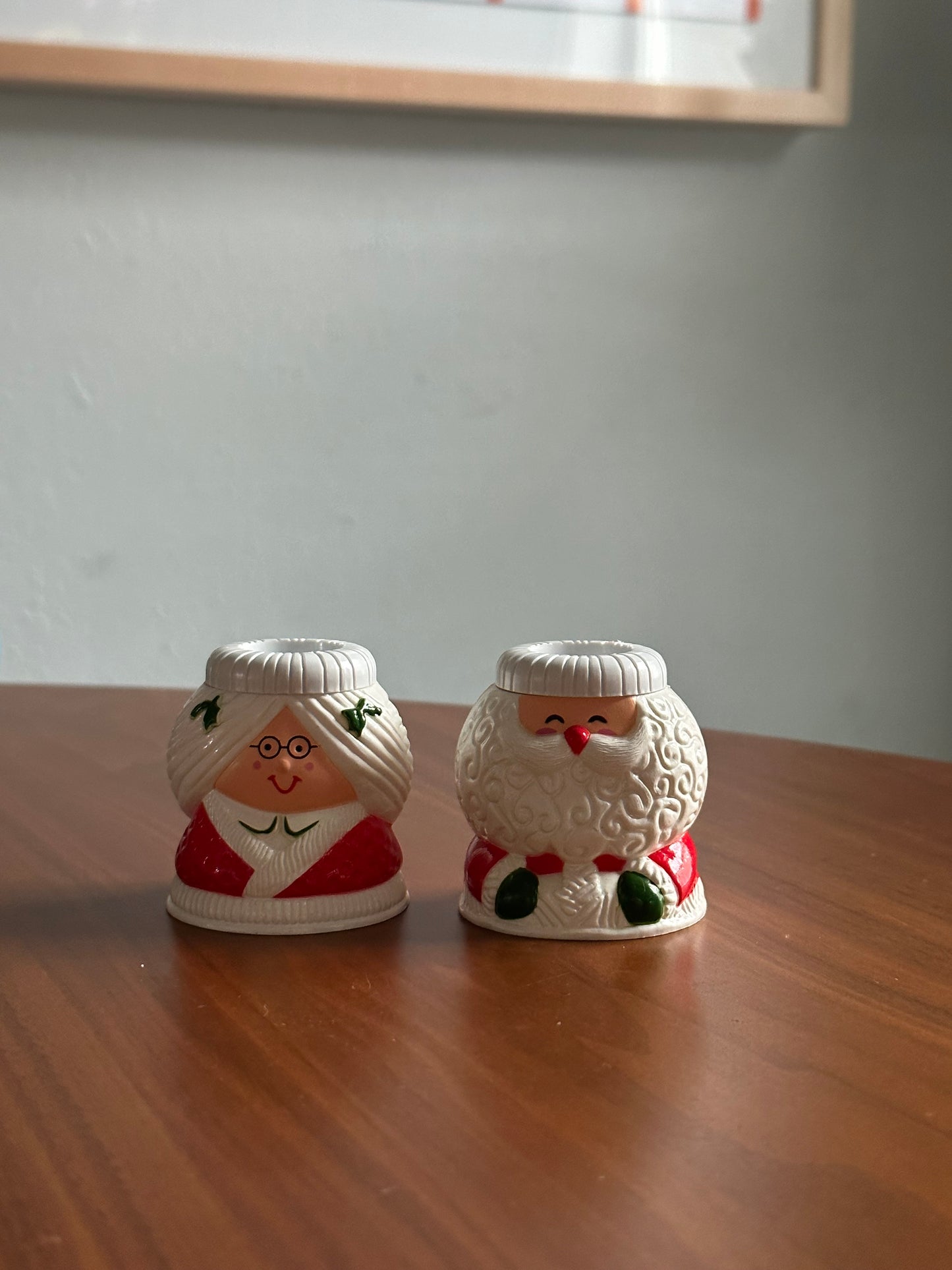 Mrs. and Mr. Santa Claus Candlesticks