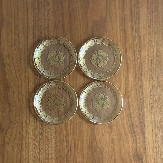 Gold Floral Small Coasters
