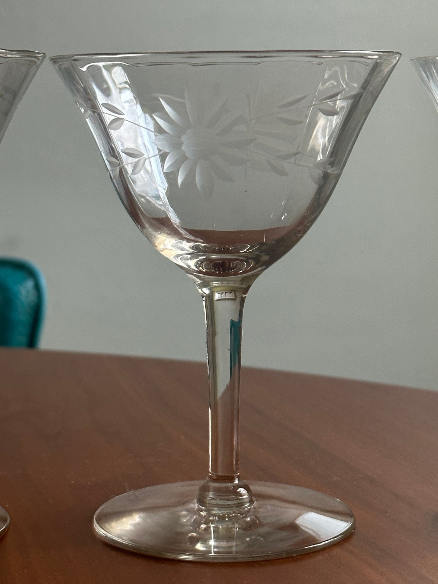 Clear Etched Champagne Coupe