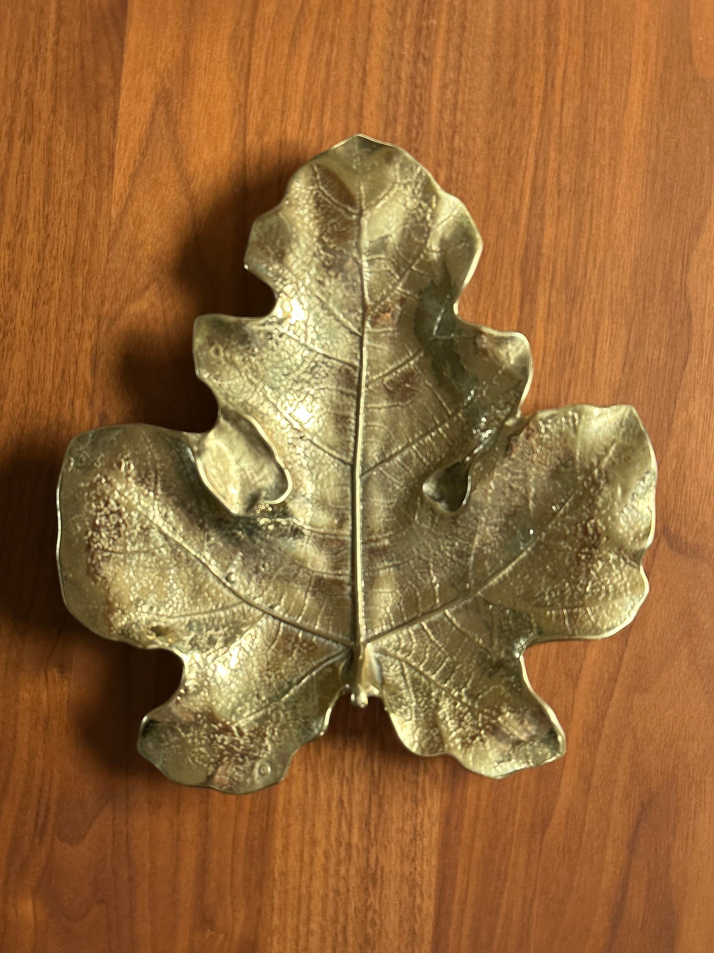 Virginia Metalcrafters Brass Fig Leaf Tray