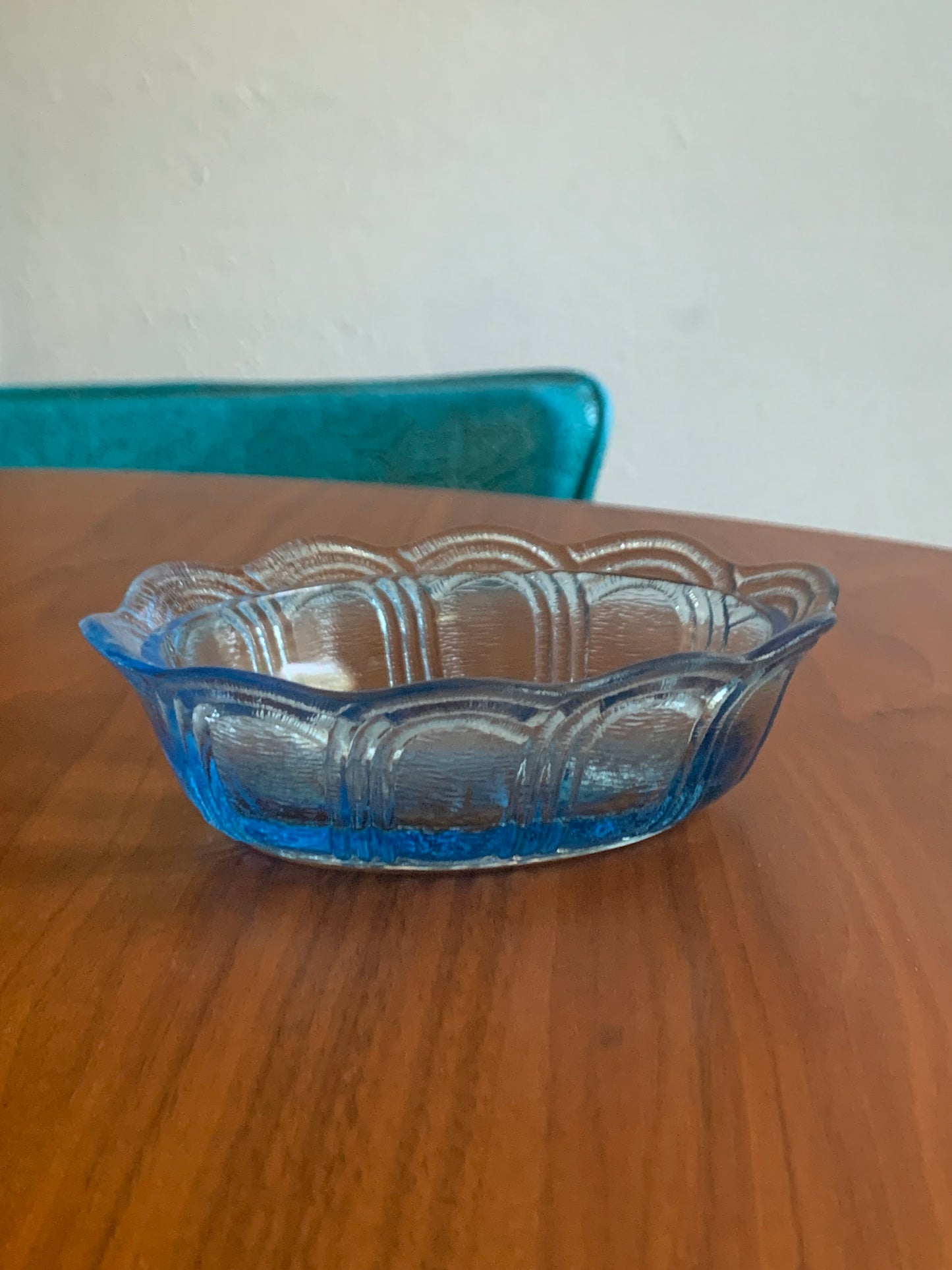 Fenton Glass Pale Blue Small Relish Bowl