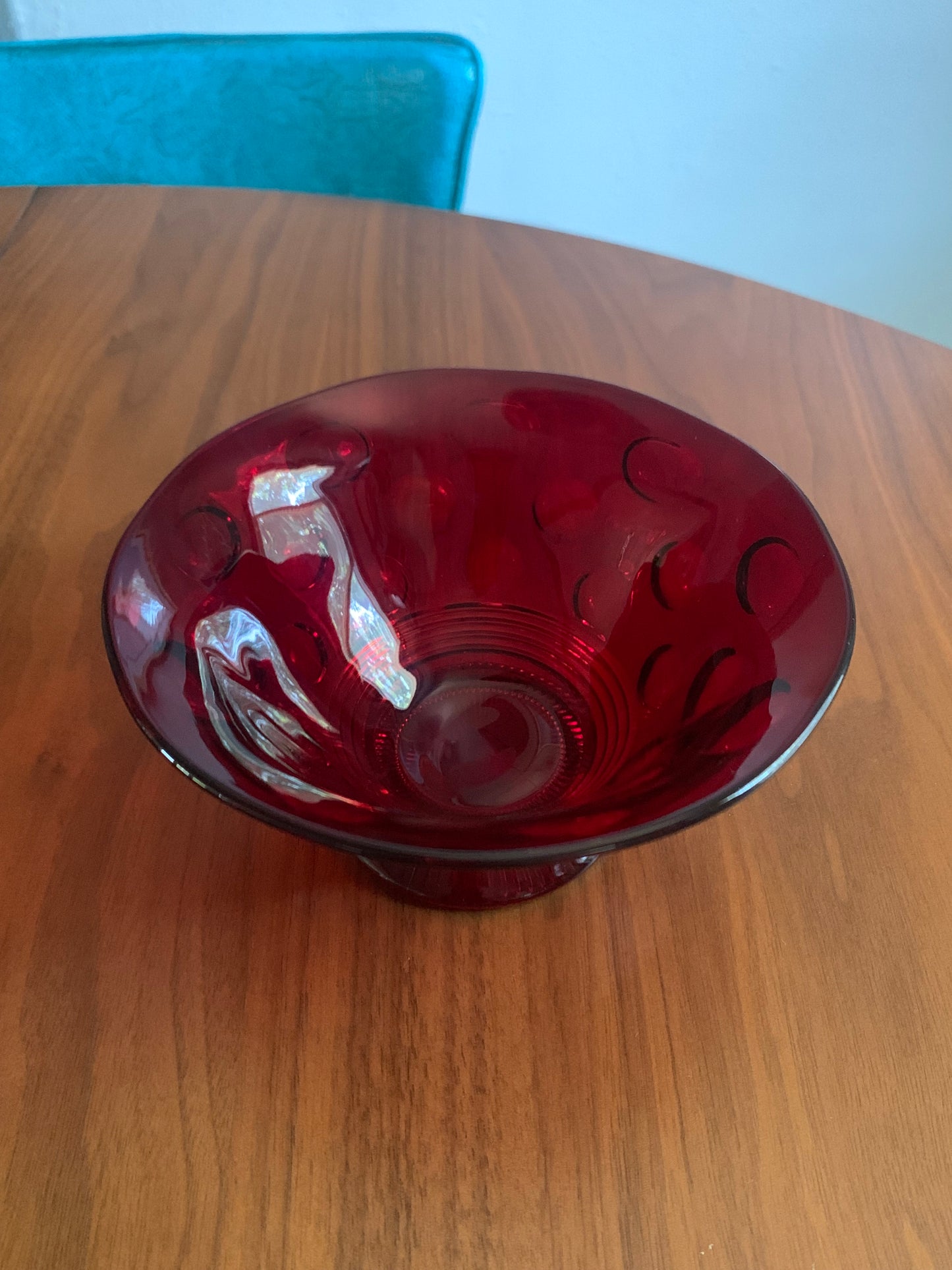 Imperial Glass Ruby Red Bowl on Pedestal